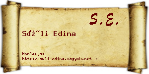 Süli Edina névjegykártya